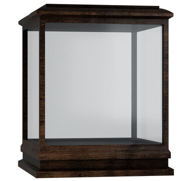 Wooden cube museum showcase display case