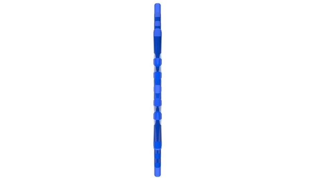 Vertical Blue Geometric Ornamental Border Frame Element Isolated on White Background