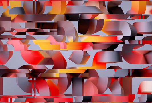 Dense abstract composition of layered colorful stripes with depth and movement. Ideal for backgrounds and design projects.