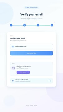Email Address Verification Process User Interface Animation