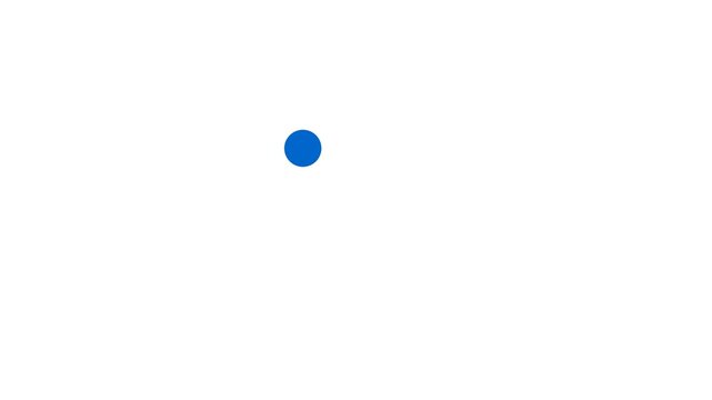 A single circle moving around the center of a 3840x2160 canvas in a smooth circular motion, demonstrating correct JS time-based animation without CSS animation.