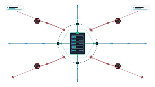 Data Flow Visualization Around a Central Server