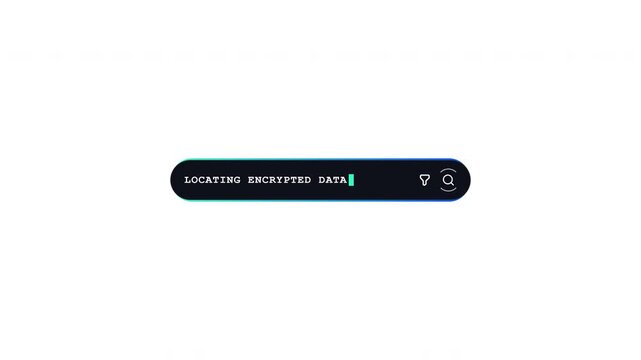 Headless automated animation of a glowing high-tech search bar with automated typing and UI interactions.