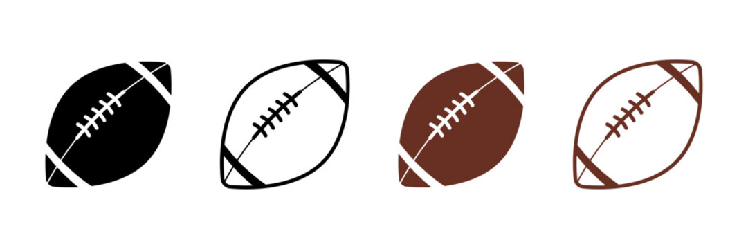 American Football Leather Ball Isolated on Transparent Background. Classic Brown Equipment for Game Day Banner, Championship Tournament, and Sports Graphic Design. Vector Illustration
