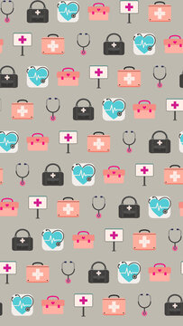Medical icons pattern