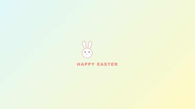 Happy Easter bunny vector illustration with minimalist pastel background design for spring holiday celebration