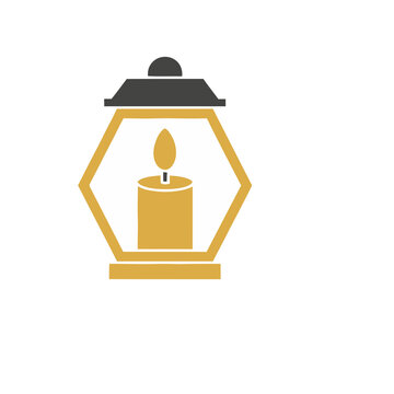 Lantern with candle icon