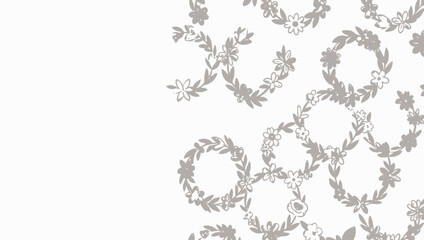Fototapeta premium Delicate Gray Floral Wreath Elements.