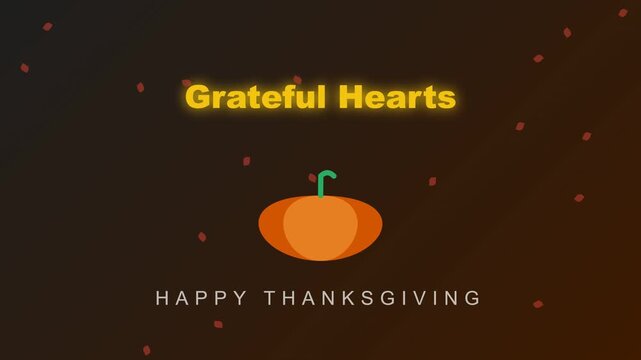 Happy Thanksgiving Day greeting card design with text and autumn pumpkin illustration
