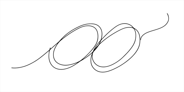 Abstract continuous line drawing of overlapping circles