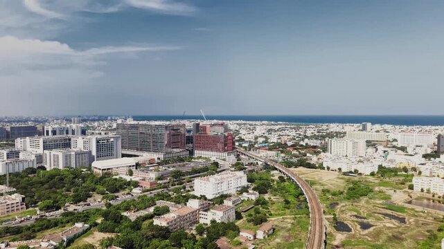 DLF Downtown office and commercial development with the surrounding cityscape in Chennai, India - September 16, 2026