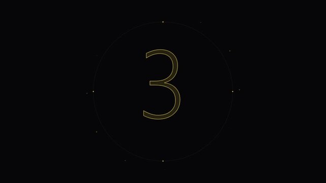 Golden Number Seven Graphic Animation on Minimalist Black Background