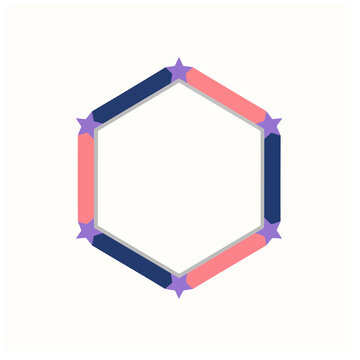 Hexagon frame with stars