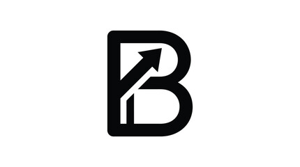 Letter b incorporating a house and upward arrow black silhouette © MdRakib