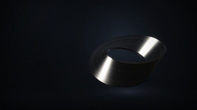 Rotating Brushed Metal Mobius Ribbon Seamless Loop