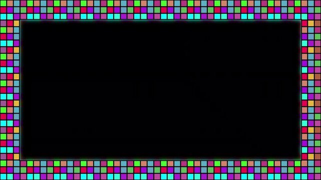 Colorful geometric pixel border design