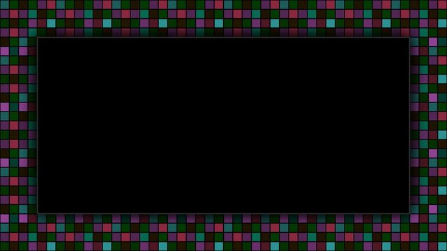 Colorful pixel art border frame design