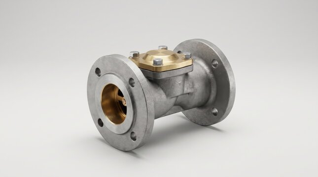 Industrial backflow prevention valve with brass interior for plumbing systems