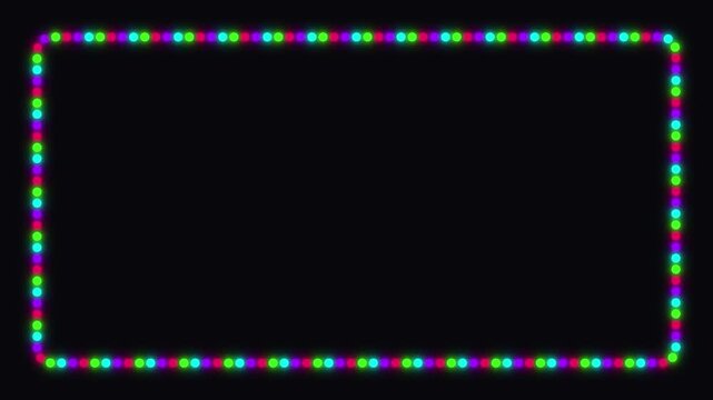 Neon pixelated border frame design