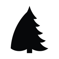 Obraz premium Christmas Simple black silhouette Christmas tree icon design vector