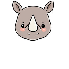Cute Rhinoceros Head Avatar Vector Illustration © Seza