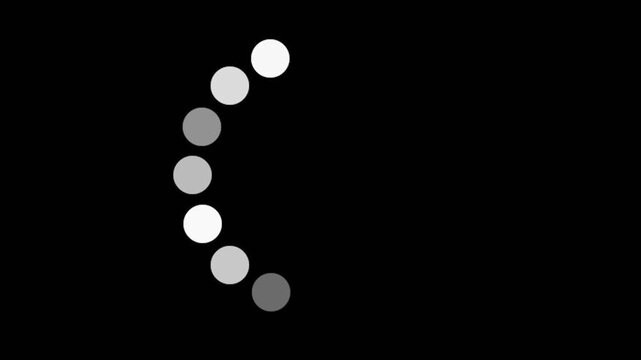 Animated spinning wheel icon. Loading circle, download progress, Interface Buffering. video 4k loop animation.