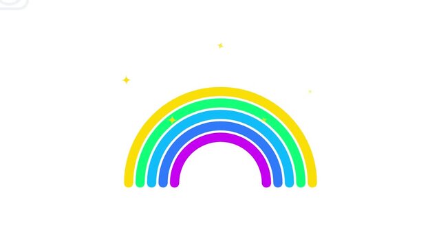 Colorful abstract rainbow gradient waves icon