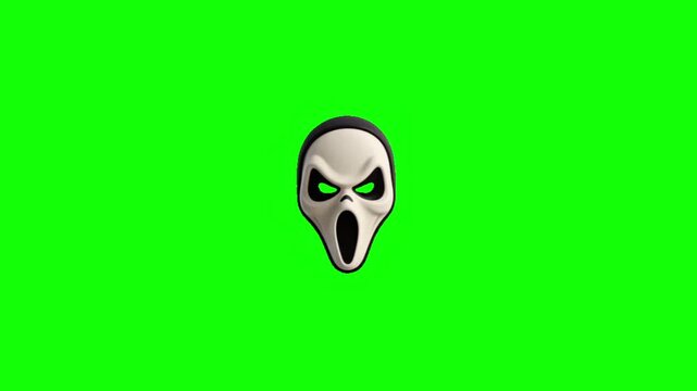 Halloween Mask Green Screen Screaming Ghost Face Spooky Horror Video Overlay