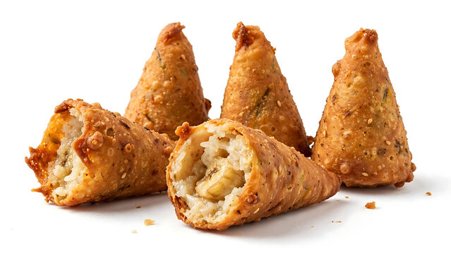 Kola Pitha Assamese Banana Sticky Rice Fried Cones Cut Open
