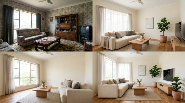 Living Room Renovation Before and After: Outdated to Modern Makeover