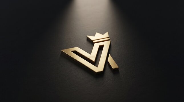 Golden VIP member symbol with a crown icon on a dark textured background for luxury branding