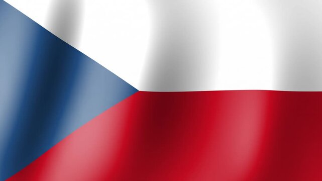 Waving national flag of the Czech Republic with a smooth fabric texture.