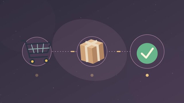Processus d&rsquo;achat en ligne du panier &agrave; la livraison avec colis et confirmation de commande