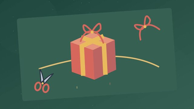 Emballage de cadeaux de No&euml;l avec rubans, ciseaux et papier festif