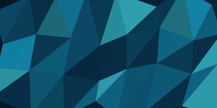 Geometric blue polygon abstract background with sharp triangular facets pattern