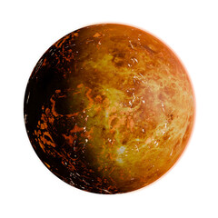 Fiery Super-Earth isolated 3D render © AlexMelas