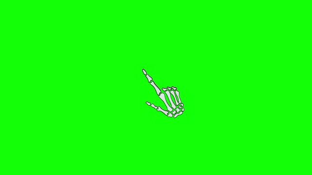 Skeleton Hand Green Screen Cursor Click Pointing Gesture Halloween Video Overlay