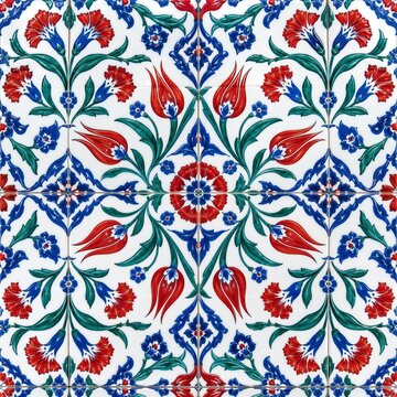 Traditional floral tile pattern