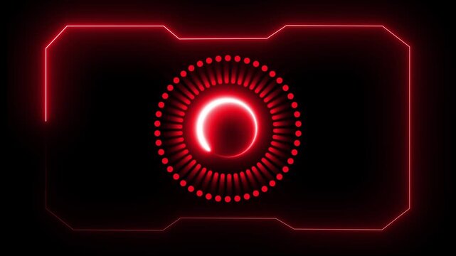 Loading icon animation rotates with red radial dots. System software buffering progress updates on this loading icon animation. Digital user interface waiting runs on the icon.