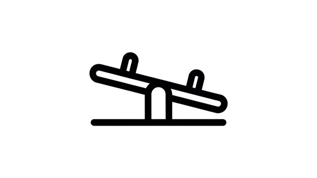 Black line icon of a seesaw on a playground
