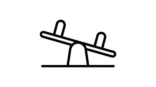 Simple line icon of a seesaw for playground design