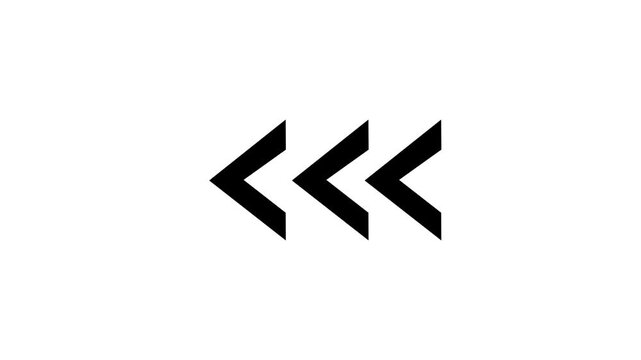 Minimalist double left arrow icon animation for ui design and navigation interface