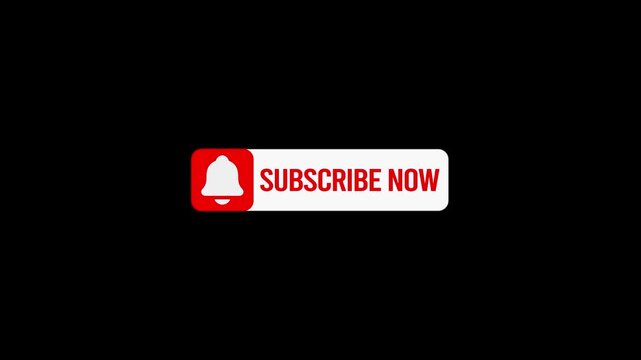 Red notification bell icon animation with sound wave effect on white rectangular button