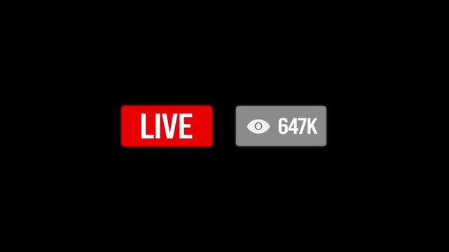 Live streaming broadcast overlay showing viewer count with eye icon and red notification badge