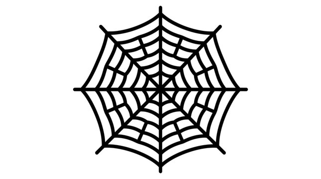 Halloween Spider Web Vector Line Art Icon Set