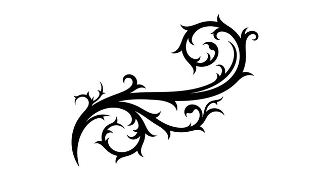 Black Victorian Decorative Scroll Frame Corner