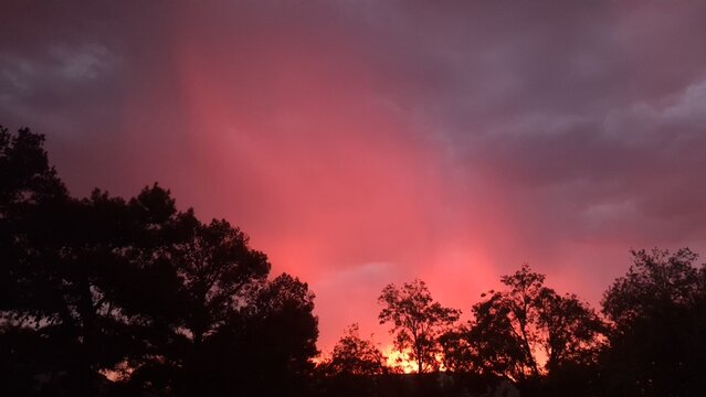 Fiery sunset