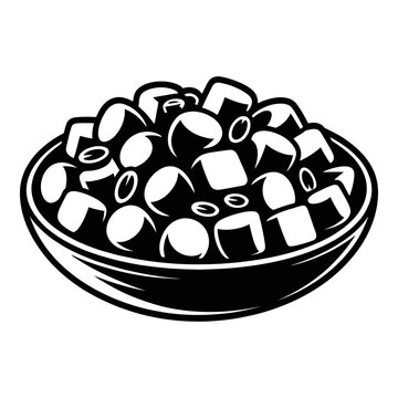 Bowl filled with assorted beans and legumes silhouette