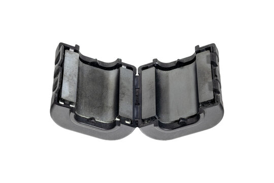 Ferrite core clamp EMI suppression snap on cable choke