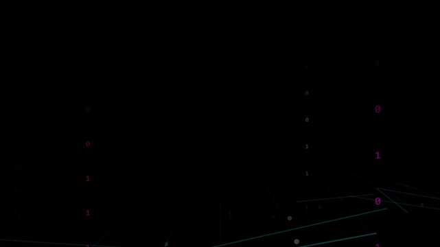 Digital binary code data stream abstract background, with floating 0, and 1 numbers